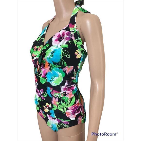 Catalina Floral Print One Piece Swimsuit M - Picture 3 of 6